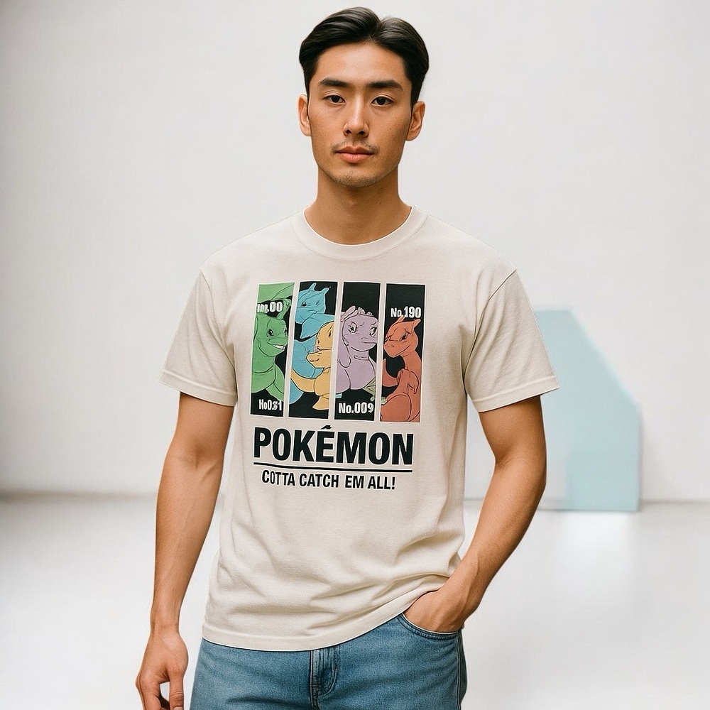 Old Navy Pokemon T-Shirt Gotta Catch 'Em All Graphic Tee White Size S‎